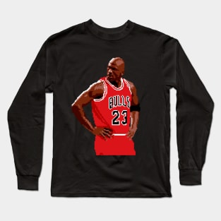 Michael Jordan Pixel Look Long Sleeve T-Shirt